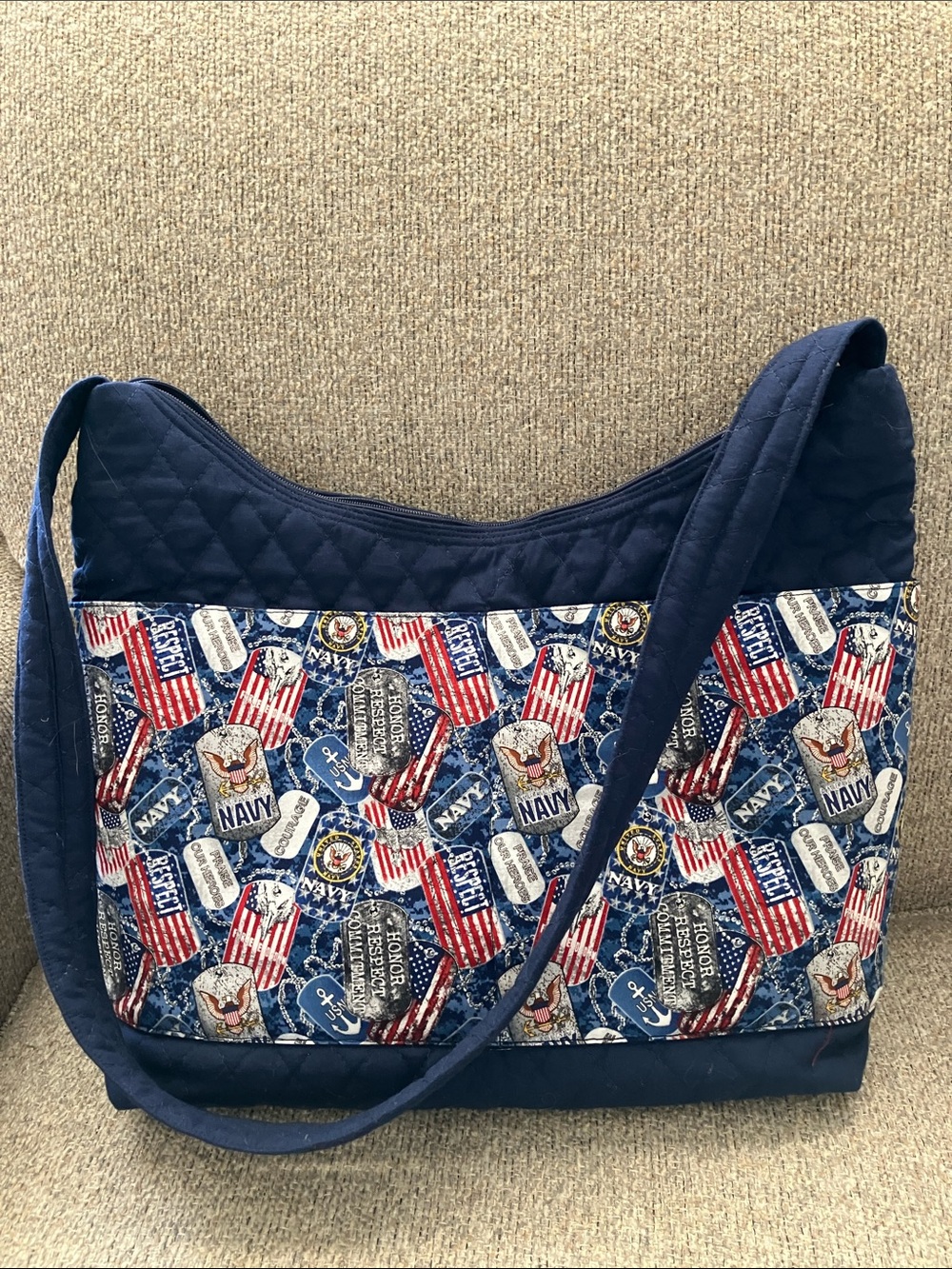 New quilted purse NAVY pattern